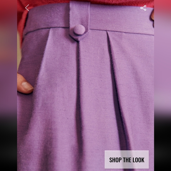 Sezane LouLou High Waisted Flowing Lavender Trousers - Picture 2 of 5